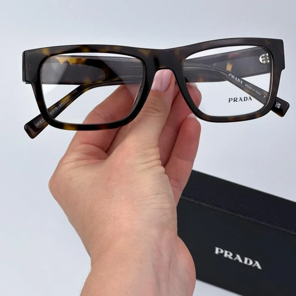 Prada PR15YV 2AU1O1 Women BRAND NEW Eyeglasses Havana Rectangle Unisex